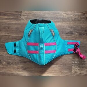 Ruffwear Teal and Pink Dog Life Vest